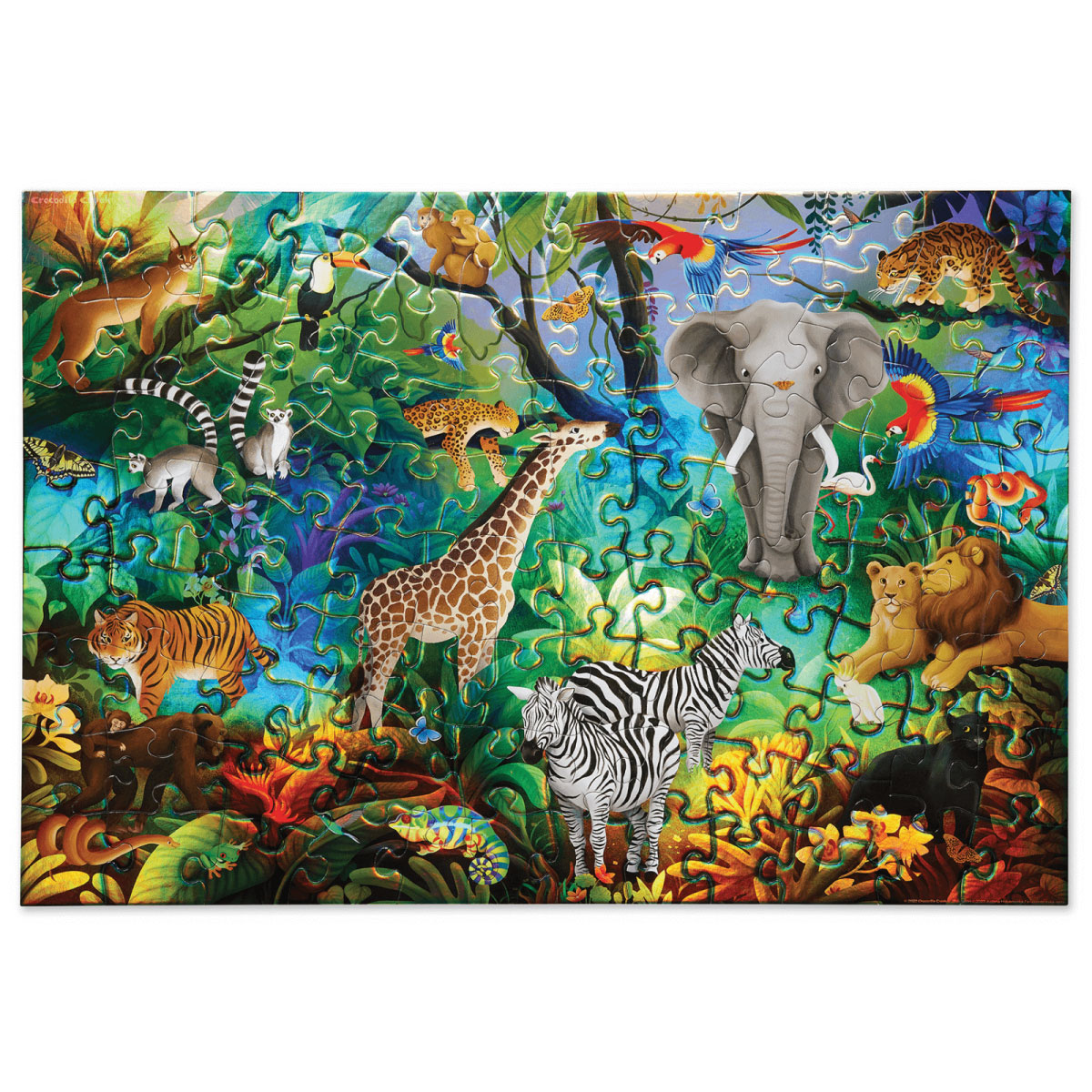 Crocodile Creek Holographic Jungle Paradise 100pc Puzzle