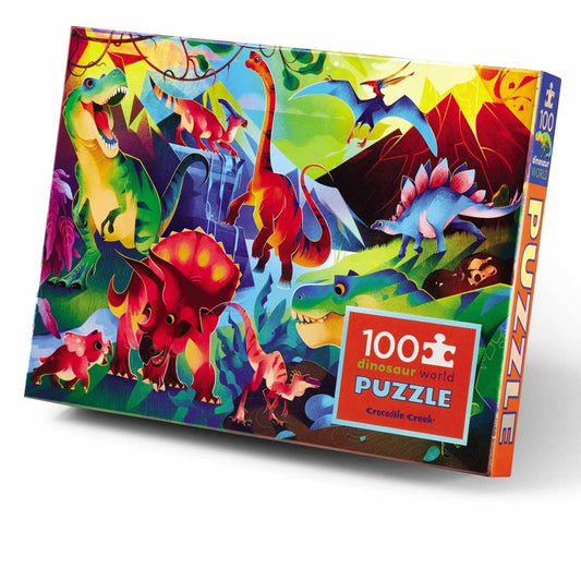 Crocodile Creek Holographic Puzzle - Dinosaur World - 100 Pieces