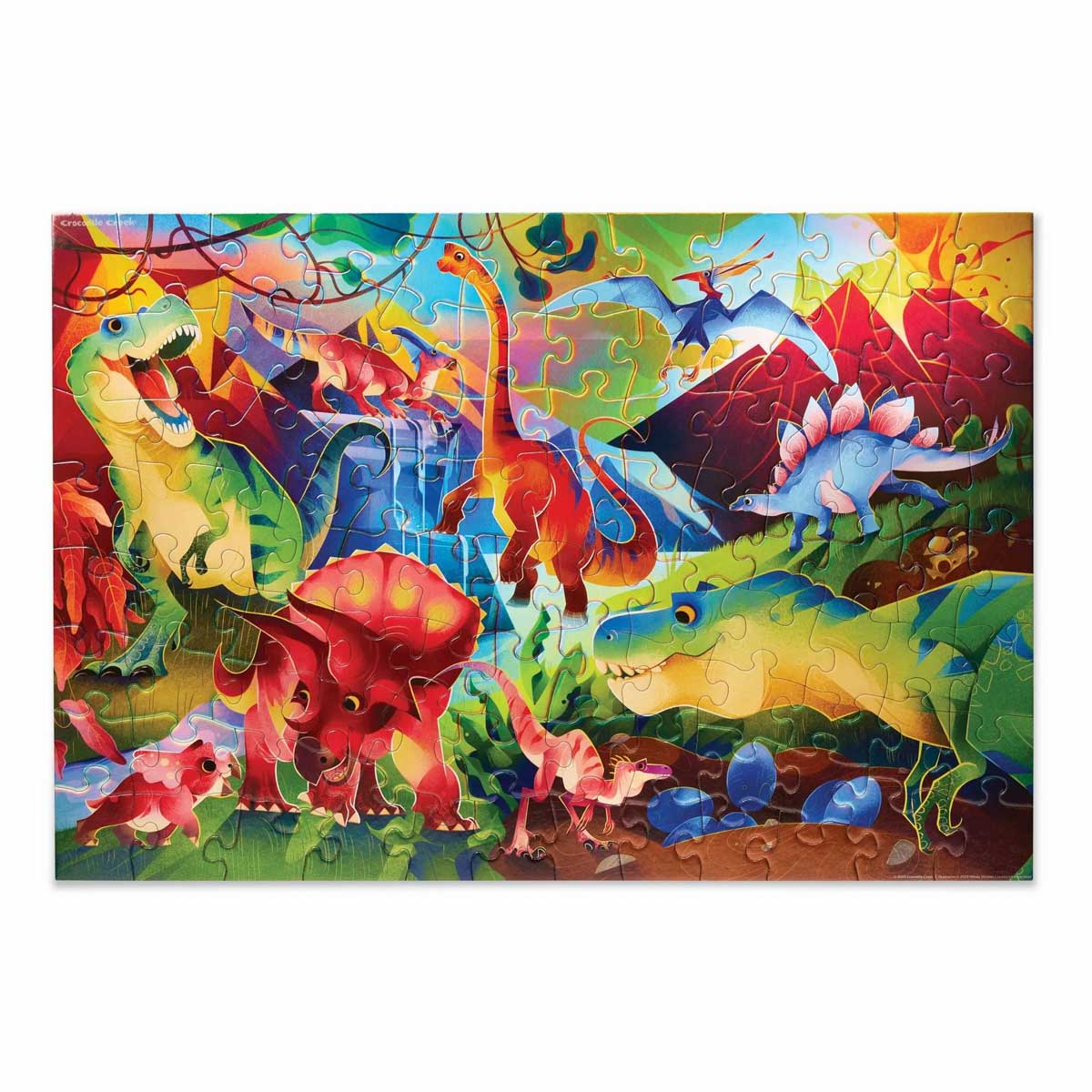 Crocodile Creek Holographic Puzzle - Dinosaur World - 100 Pieces