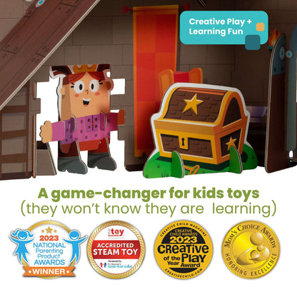 Curious kingdom castle learning playset with AR-enhanced features by Playper.