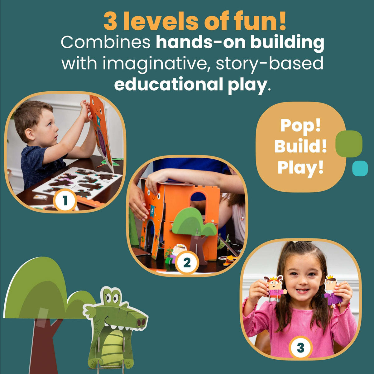 Curious Kingdom Castle learning playset with AR-enhanced features by Playper. Combines hands-on building with imaginative, story-based educational play.