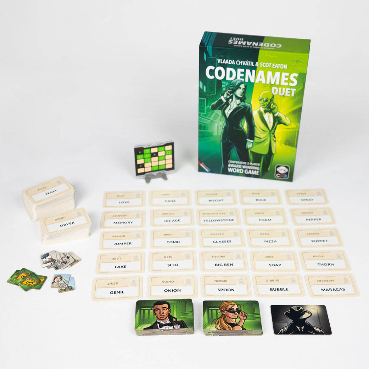 Codenames Duet head-to-head deduction game for two players from Czech Games