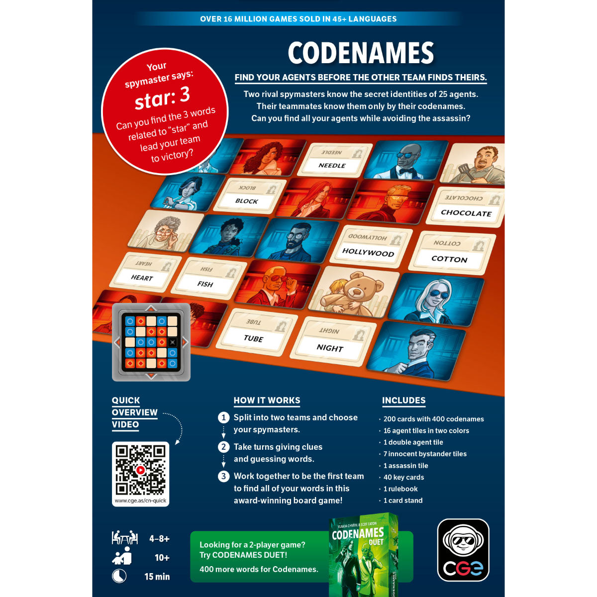 Codenames deduction party game from Czech Games