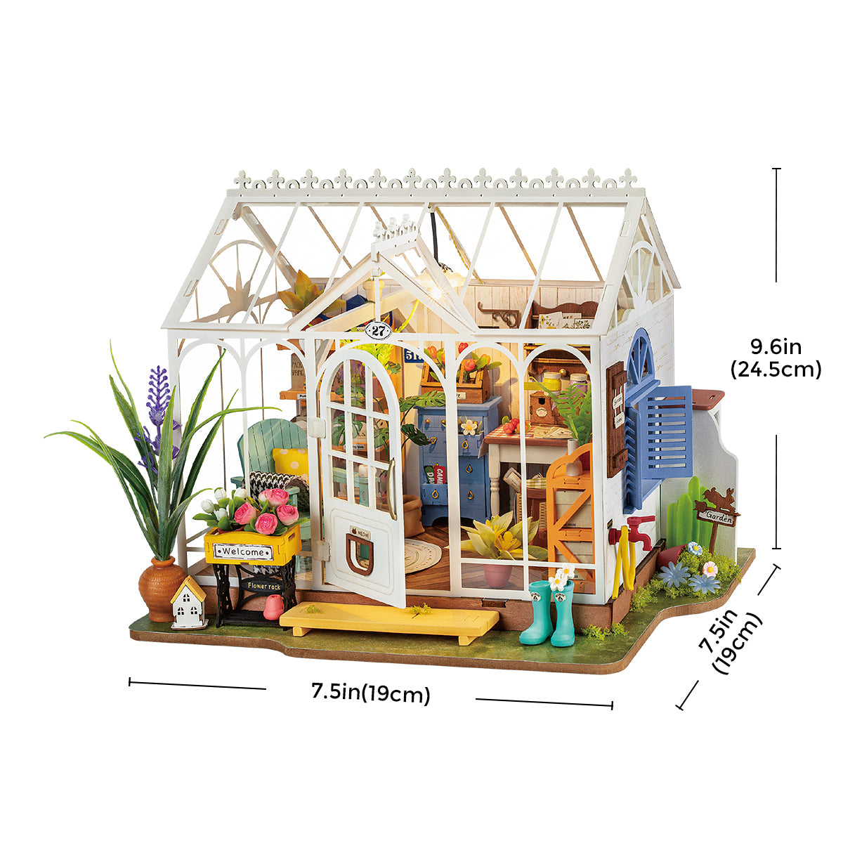 A DIY Miniature House Kit: Dreamy Garden House from Hands Craft.