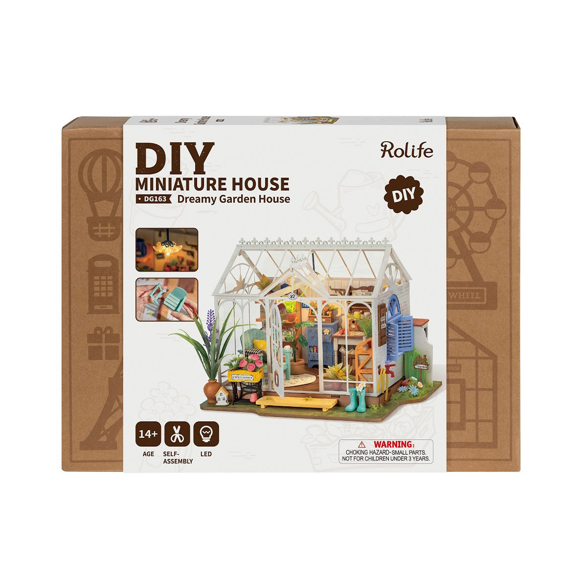 A DIY Miniature House Kit: Dreamy Garden House from Hands Craft.