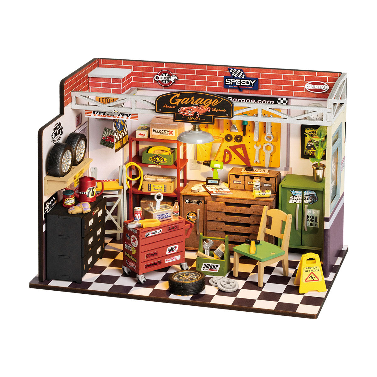 Garage workshop DIY miniature house kit from Hands Craft.