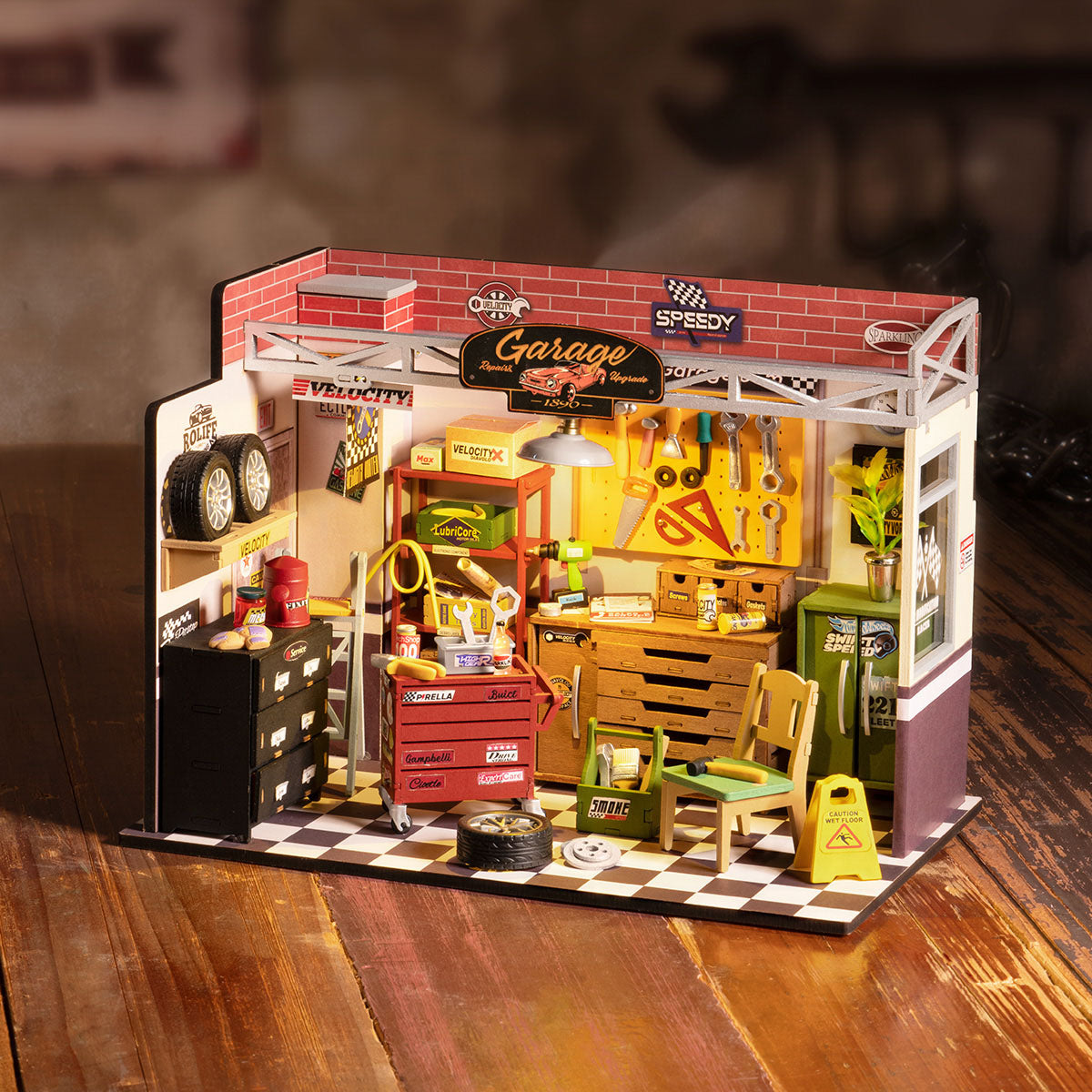 Garage workshop DIY miniature house kit from Hands Craft.