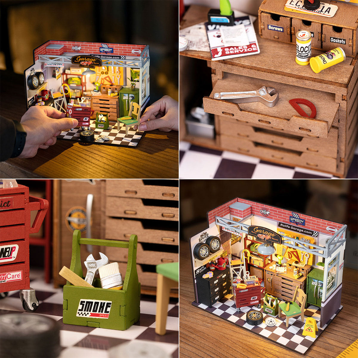 Garage workshop DIY miniature house kit from Hands Craft.