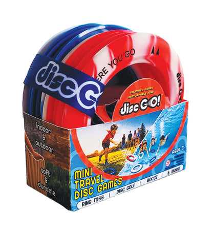 Disc Go Mini Travel Disc Game - Red/White/Blue Package