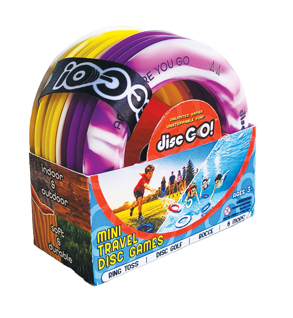 Disc Go Mini Travel Disc Game - Yellow/White/Purple Package