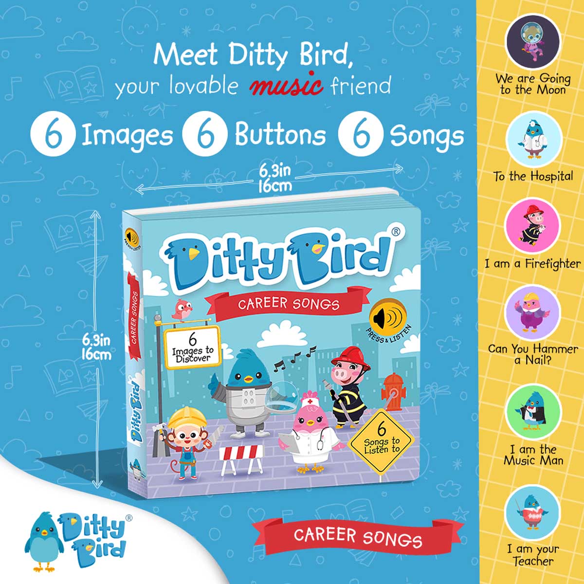 Ditty Bird Sound Book - Career Songs – Happy Up Inc Toys & Games