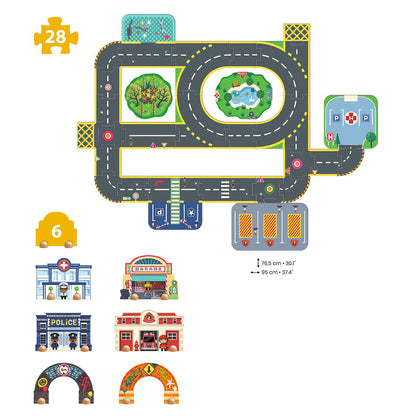 Djeco Crazy Motors Puzzle’Up - Ville 34pc