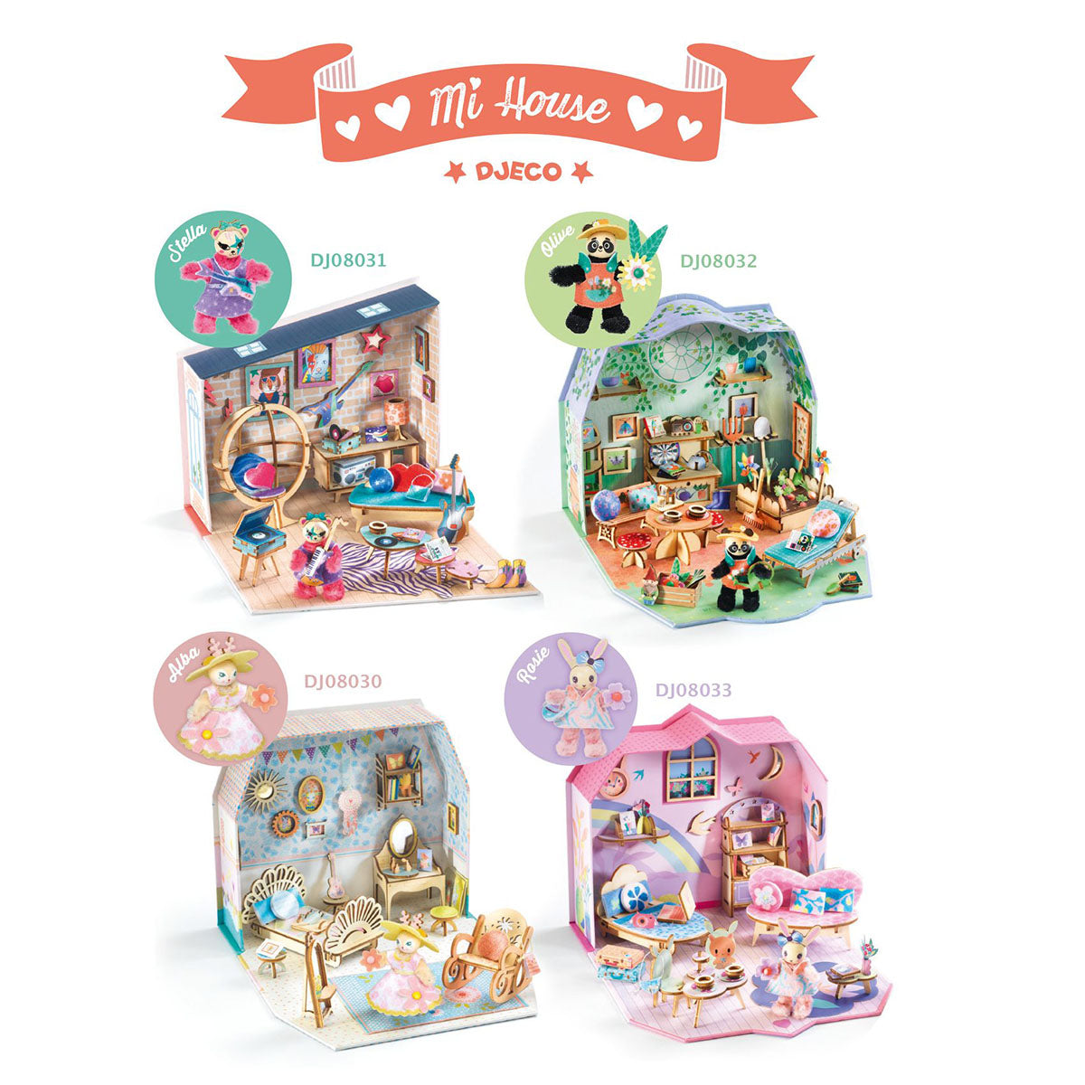 Collect the other Djeco Mi House Miniature Kits: Stella, Olive, Alba, and Rosie