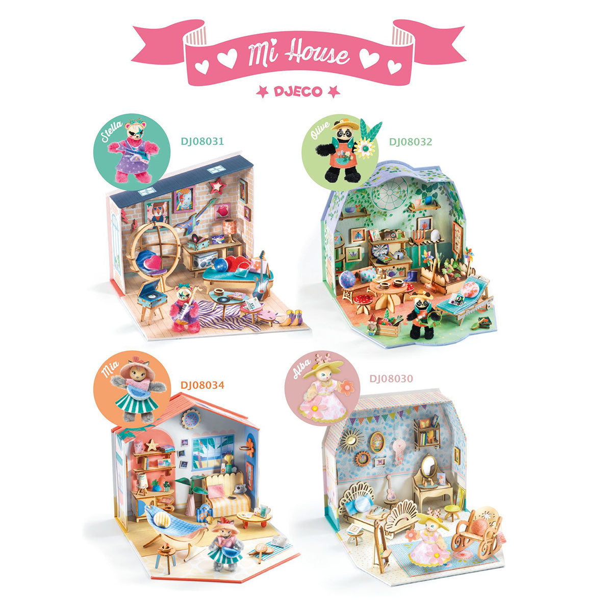 Collect the other Djeco Mi House Miniature Kits: Stella, Olive, Mia, and Alba!