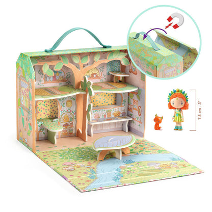 Djeco Tinyly Sylvia and Fox’s House in the Forest Playset