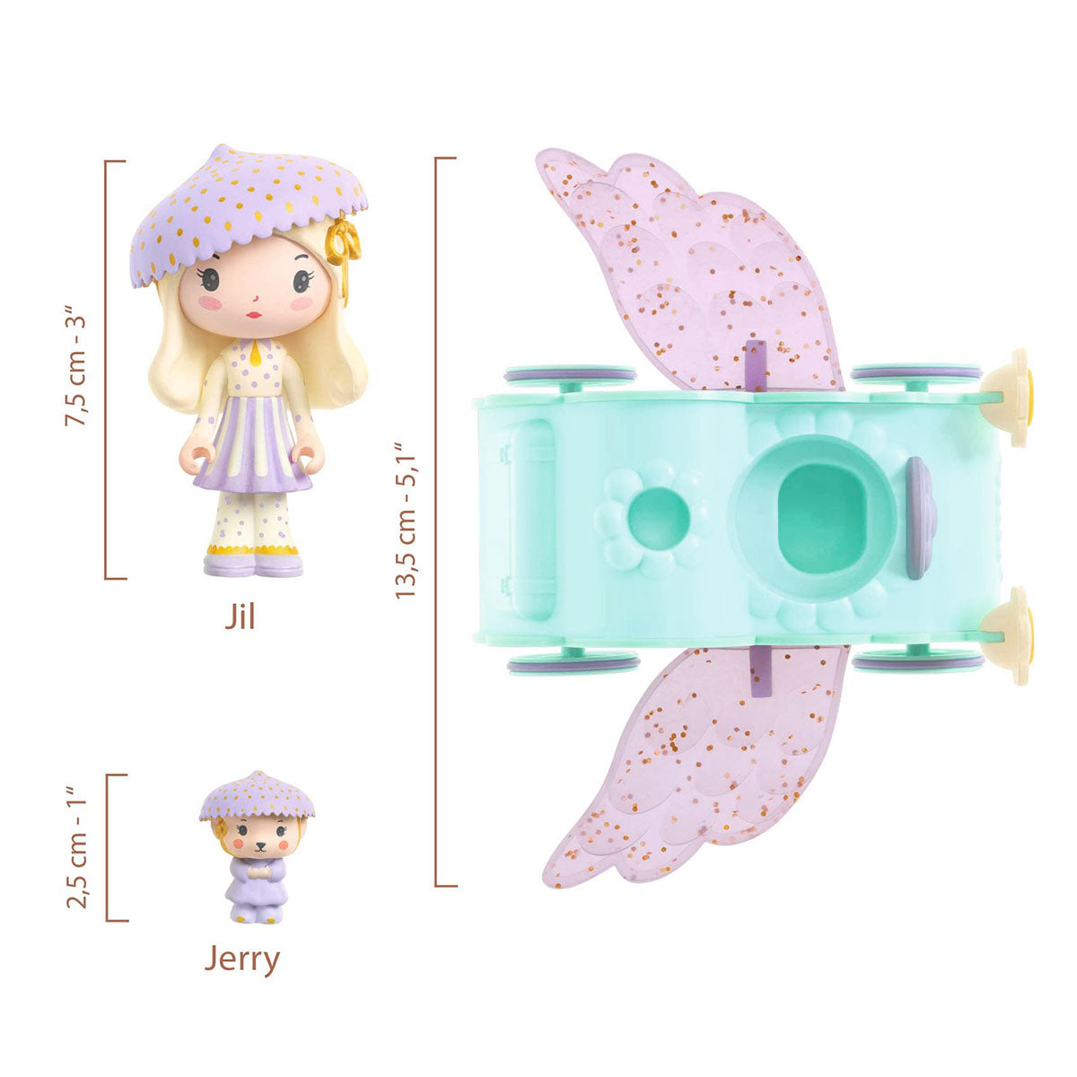 Djeco Tinyly Jil and Jerry Tinycar Playset