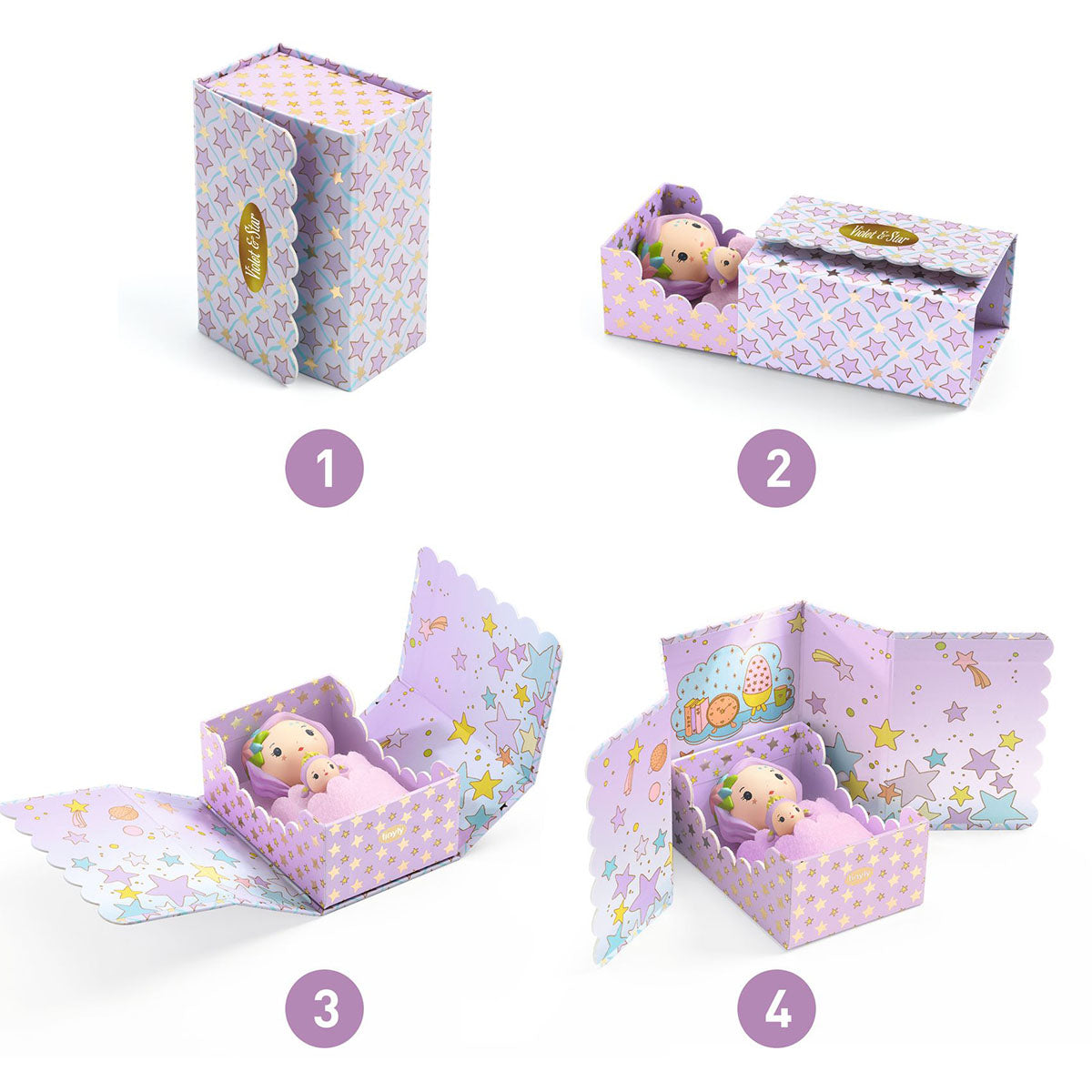 Djeco Tinyly Violet and Star’s Tinyroom Playset