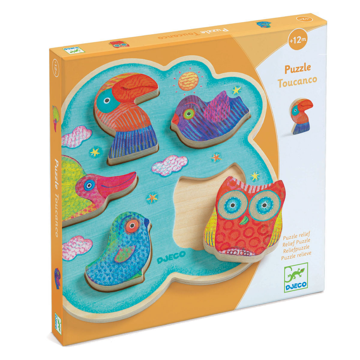 Djeco Wooden Toddler Puzzle Toucanco