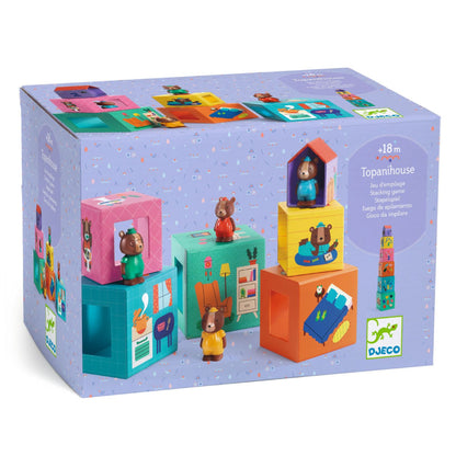 Djeco TopaniHouse Nest and Stack Blocks with Bears