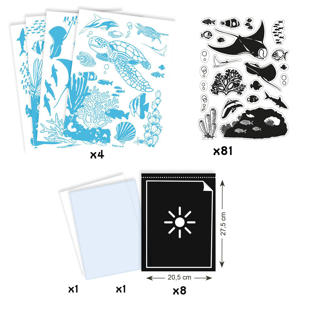 Djeco Ultramarine Cyanotype Paper Craft Kit - Ocean Scenes