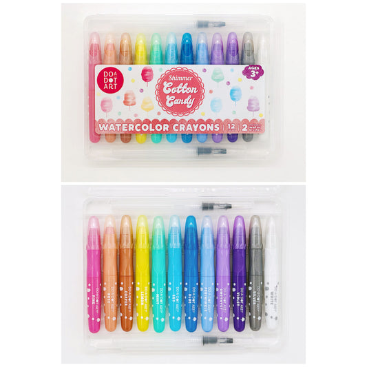 Cotton Candy Shimmer Watercolor Crayons with Waterbrushes Set from Do-A-Dot Art
