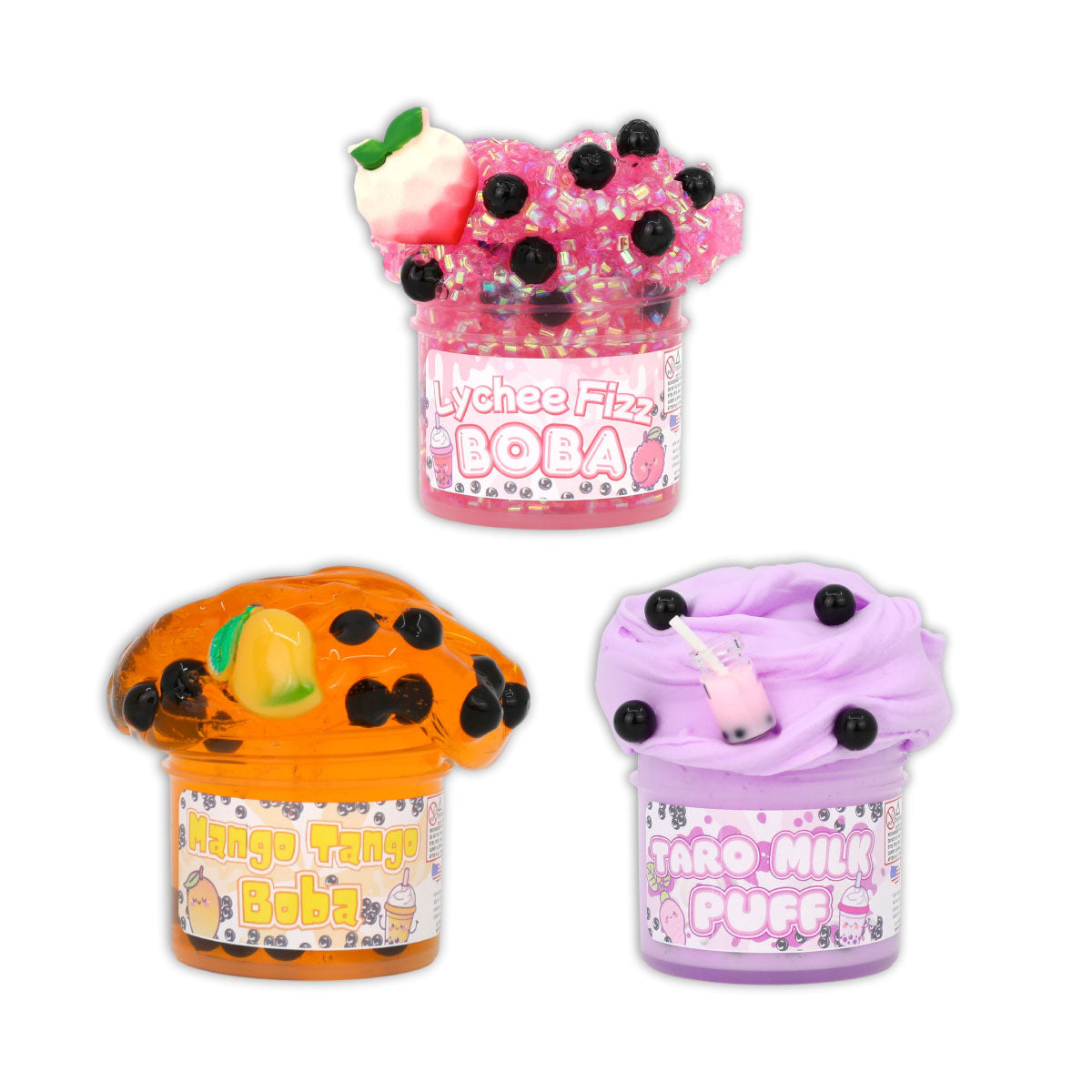 Dope Slimes Boba Slime Trio - 3 Sample Size Jars