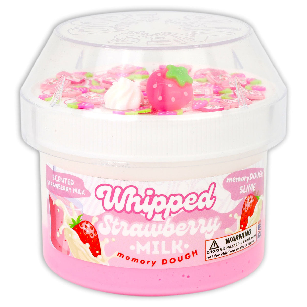 Dope Slimes Whipped Strawberry Milk Memory Dough Slime