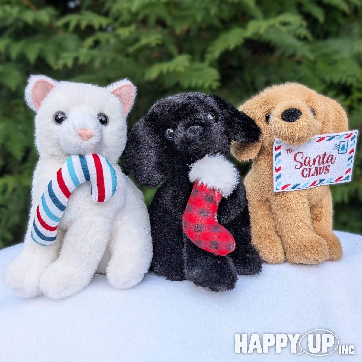 Douglas Plush Holiday Mini Pets 2025 - White Kitten, Black Lab Puppy, and Golden Lab Puppy