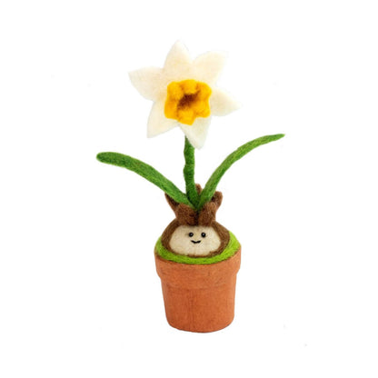 Daffodil Blossom Felted Potted Plant