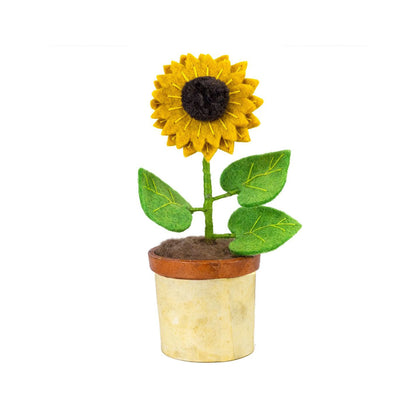 Sunflower Felted Potted Flower