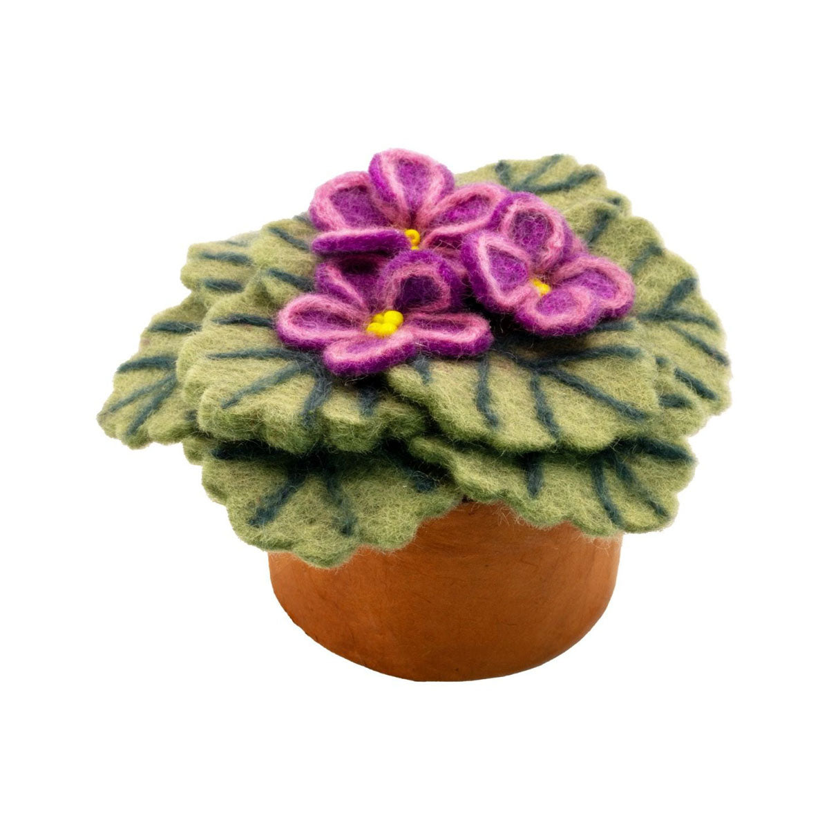 African Violet Felted Potted Houseplant