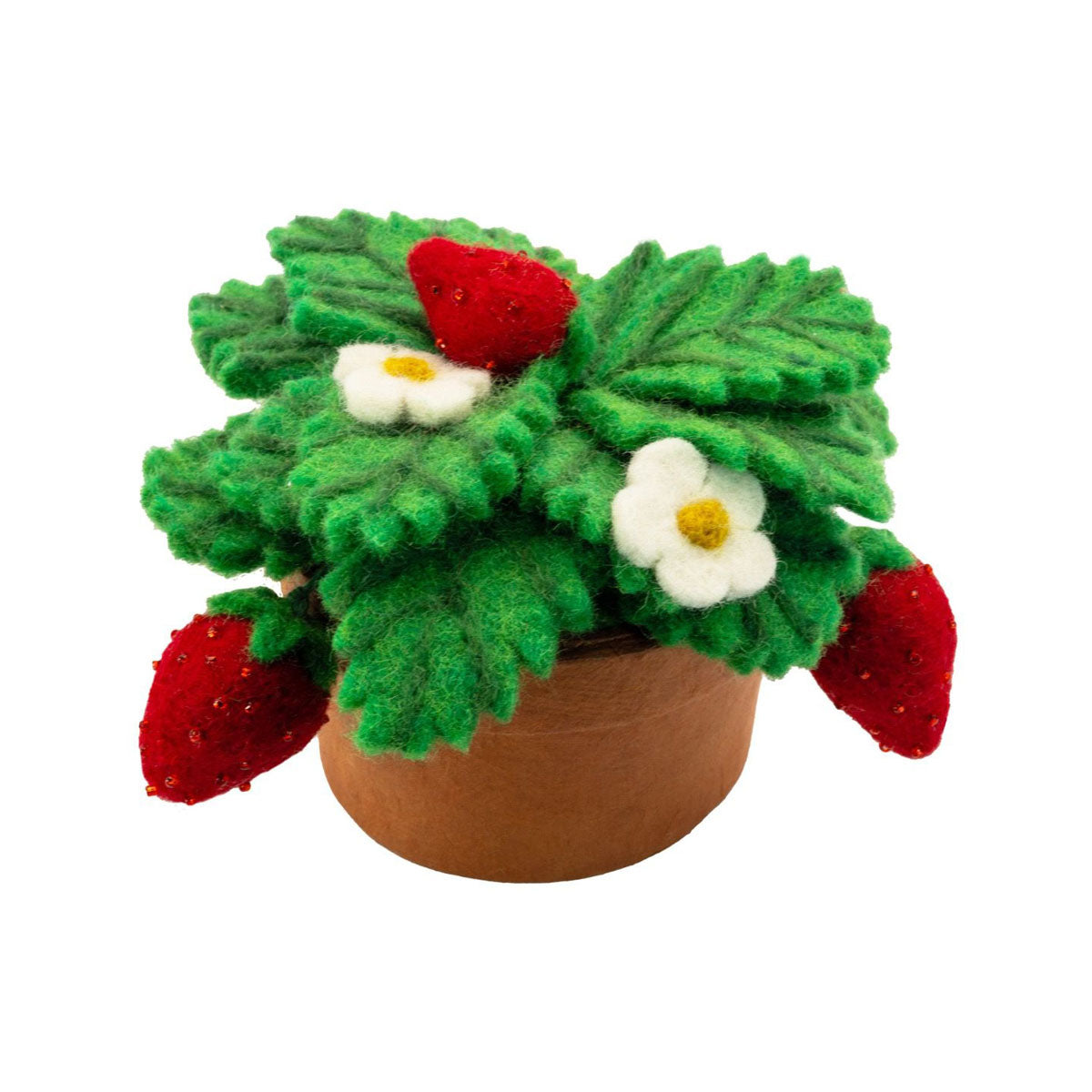 Strawberry Felted Potted Houseplant