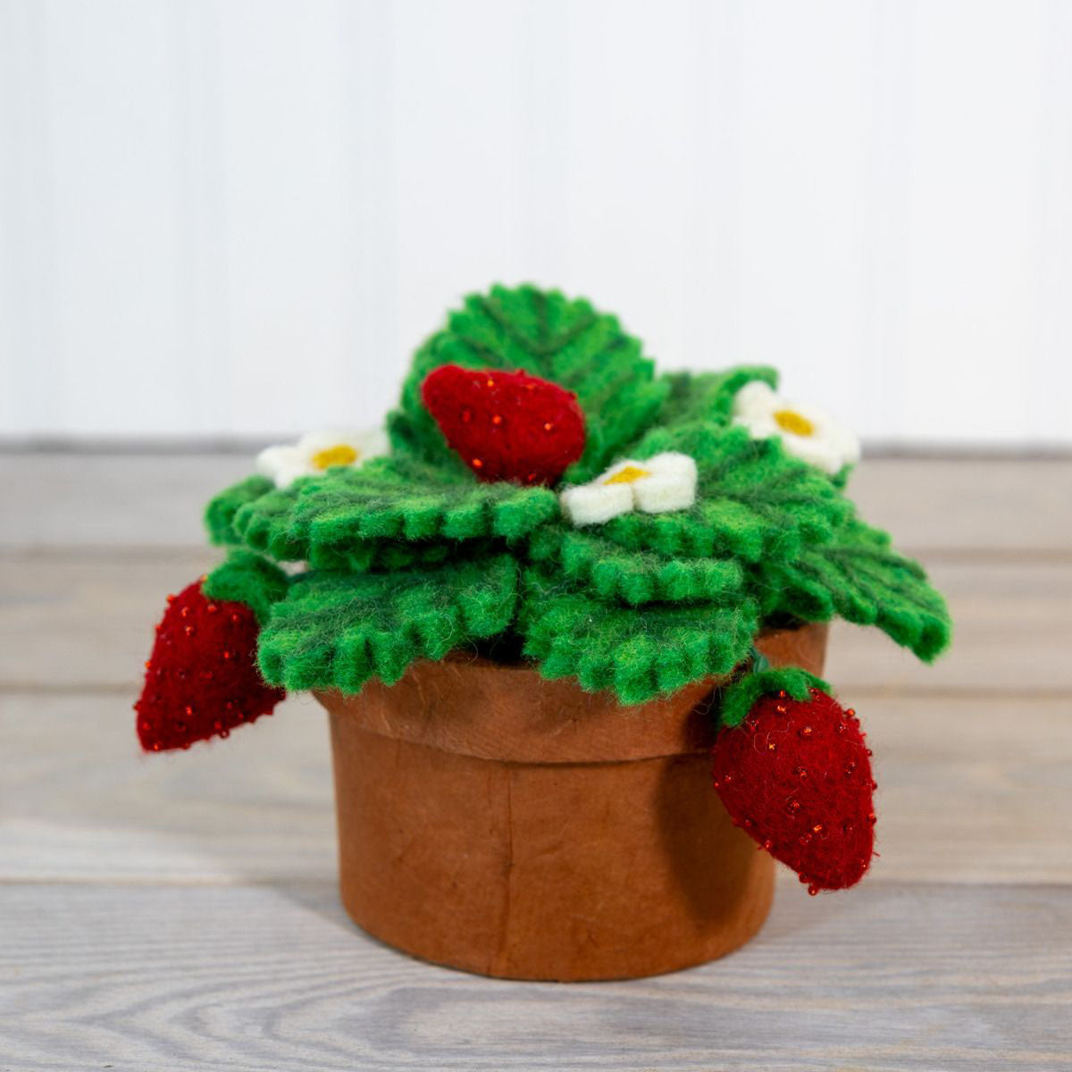 Strawberry Felted Potted Houseplant