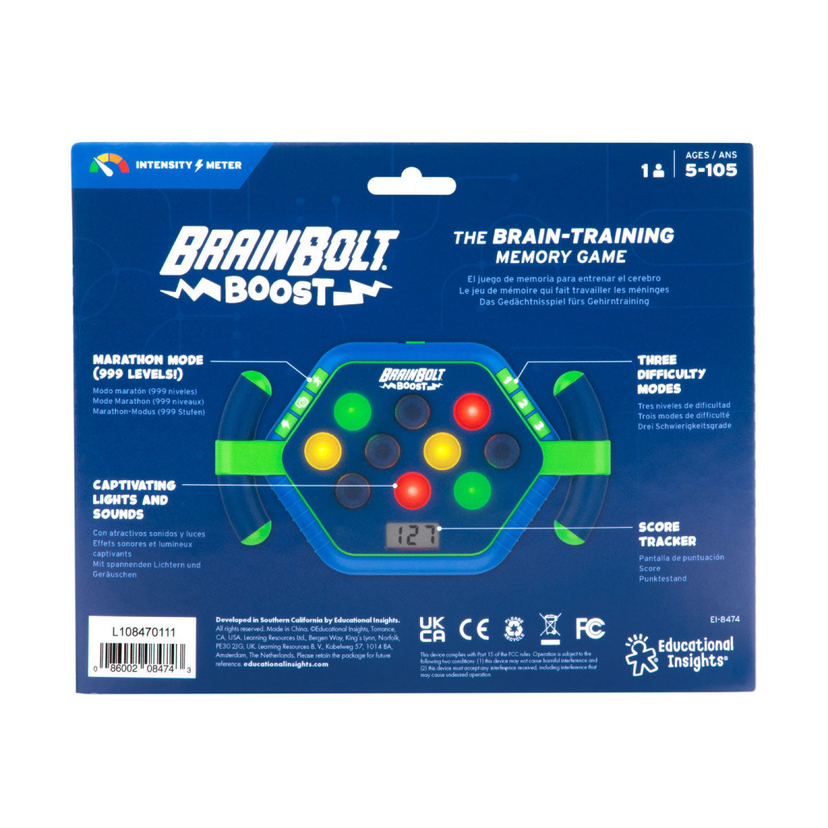 Educational Insights Brainbolt Boost Electronic Memory Game