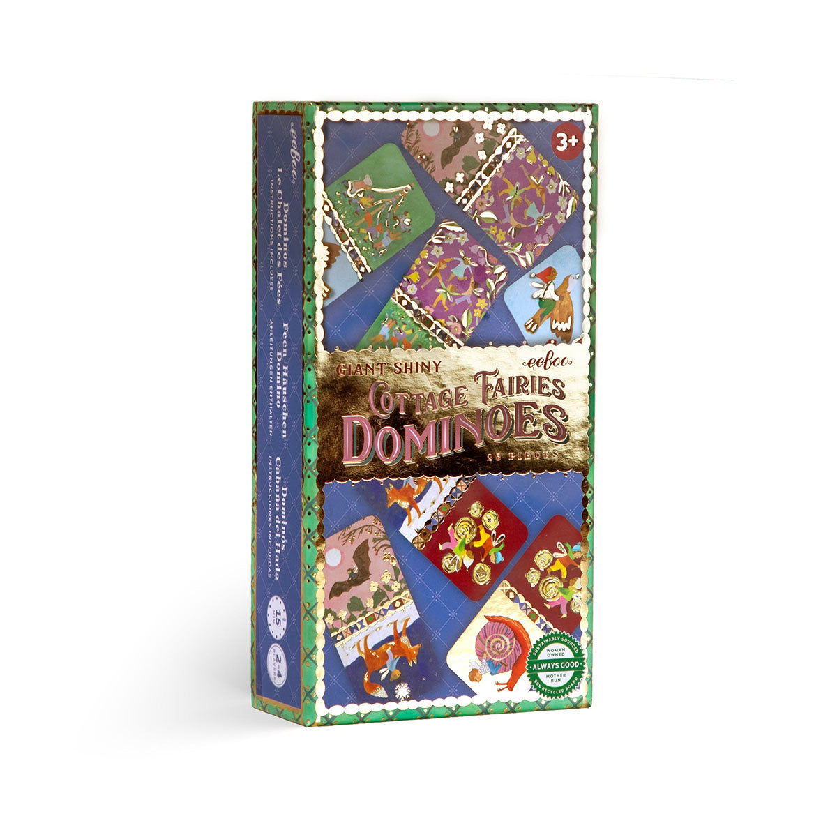 eeBoo Cottage Fairies Shiny Dominoes Game