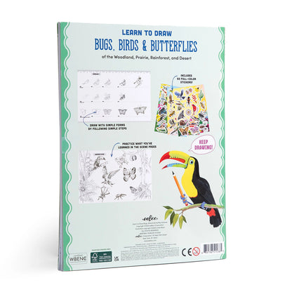 eeBoo Learn to Draw Bugs, Birds & Butterflies Activity Book