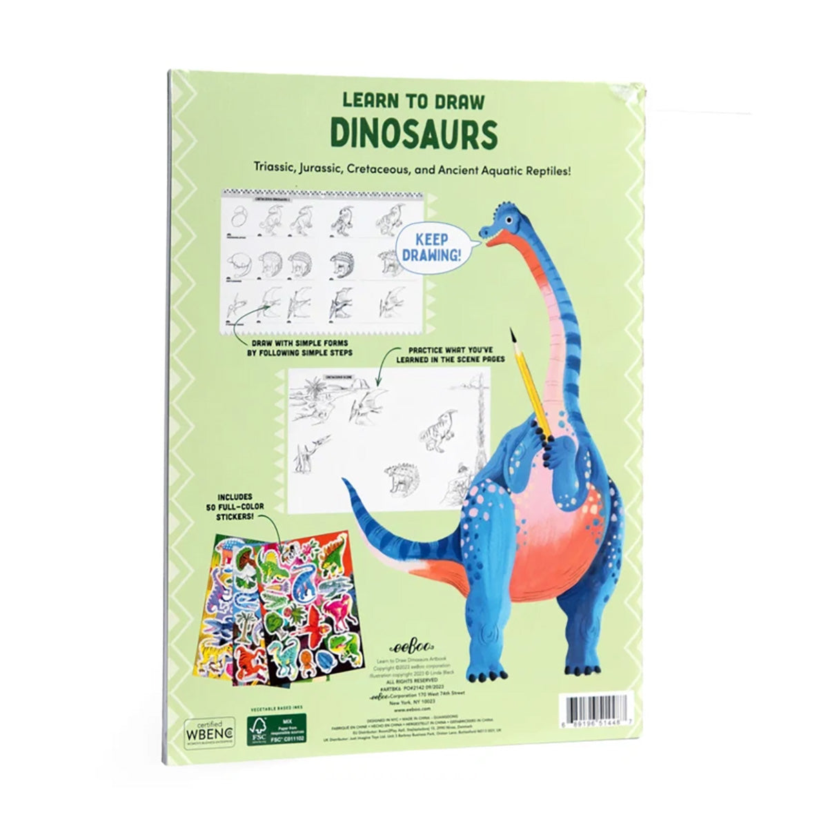 eeBoo Learn to Draw Dinosaurs Activity Book