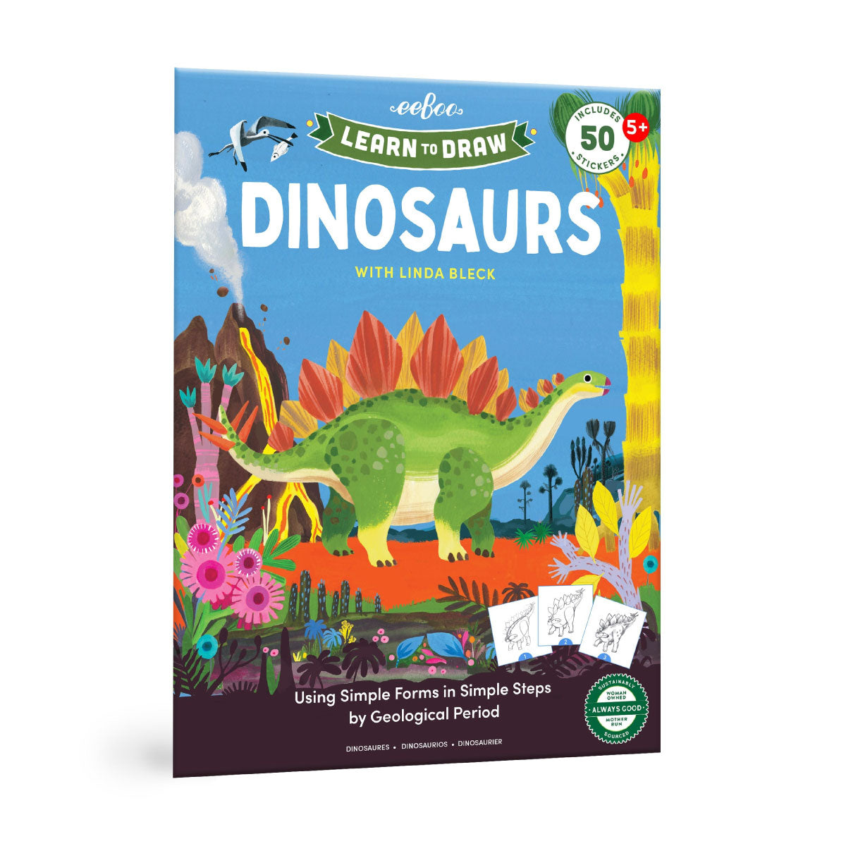 eeBoo Learn to Draw Dinosaurs Activity Book