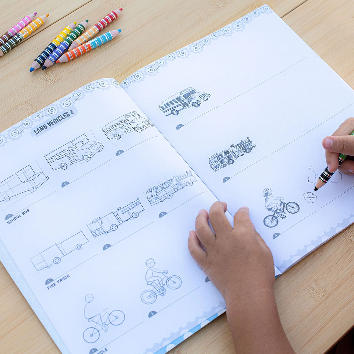 eeBoo Learn to Draw Vehicles Activity Book