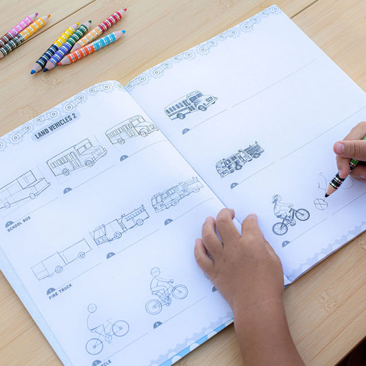 eeBoo Learn to Draw Vehicles Activity Book
