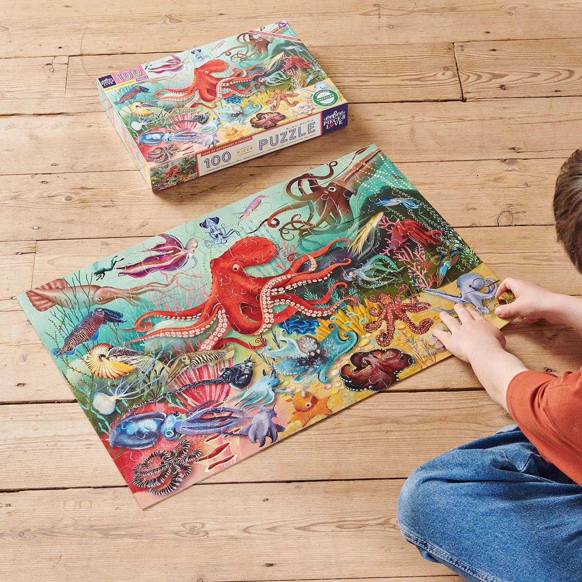 eeBoo Love of Octopuses 100-Piece Jigsaw Puzzle