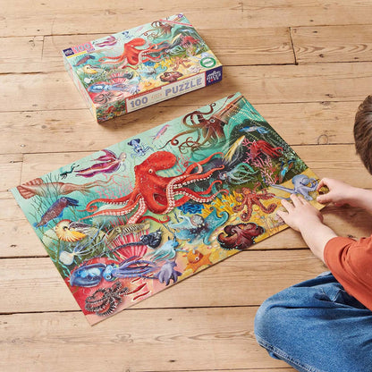 eeBoo Love of Octopuses 100-Piece Jigsaw Puzzle