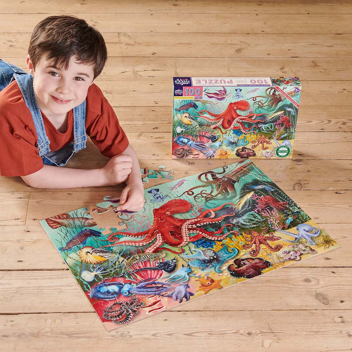 eeBoo Love of Octopuses 100-Piece Jigsaw Puzzle