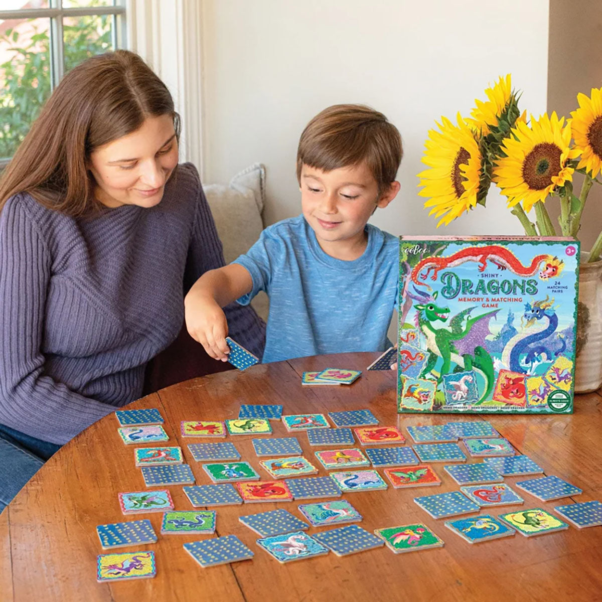 eeBoo Shiny Dragons Memory & Matching Game