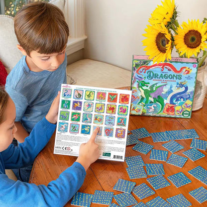 eeBoo Shiny Dragons Memory & Matching Game
