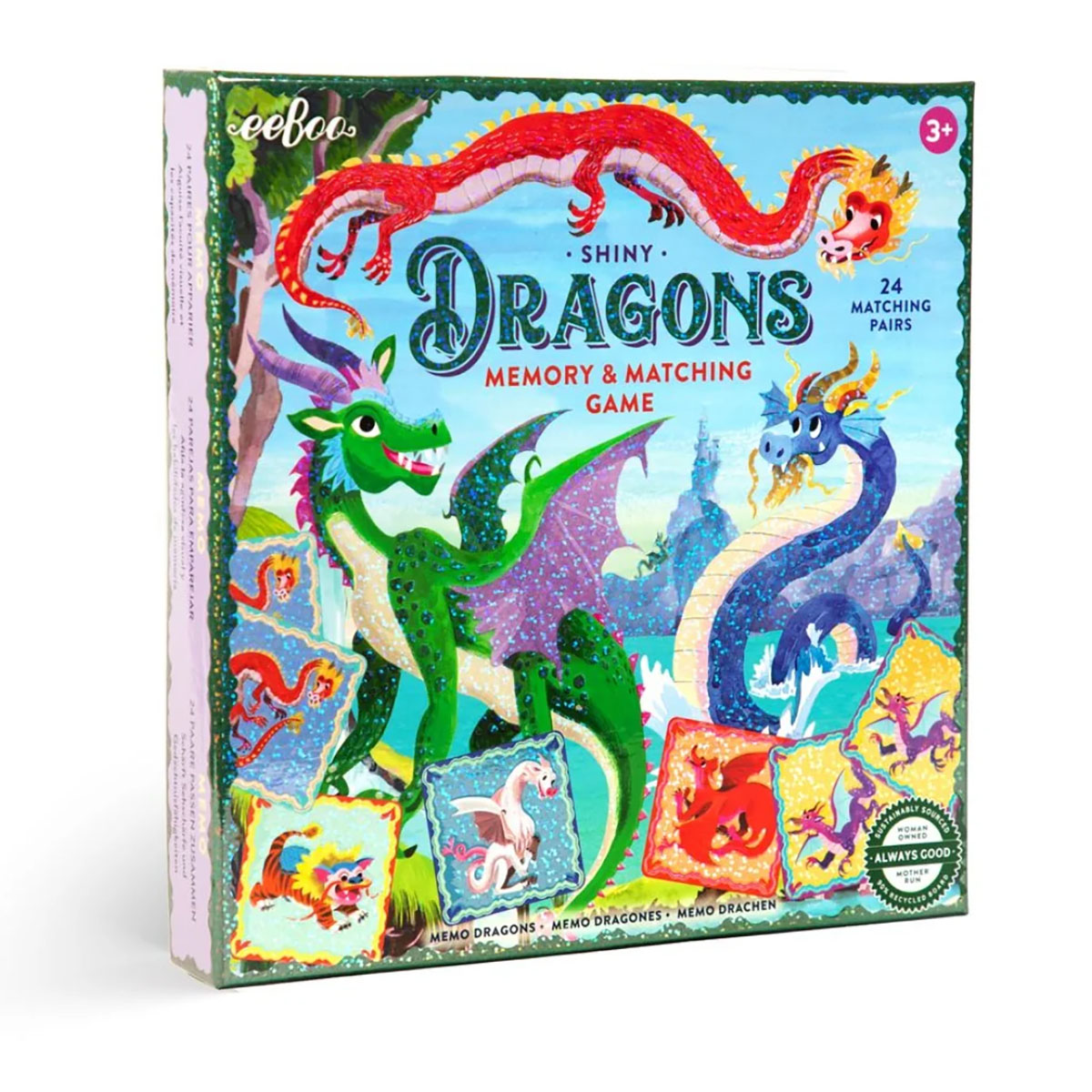 eeBoo Shiny Dragons Memory & Matching Game
