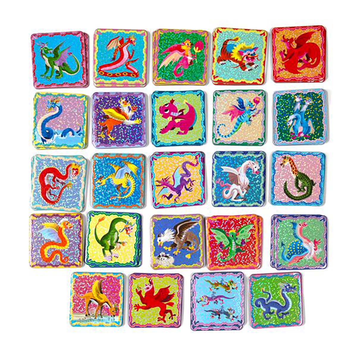eeBoo Shiny Dragons Memory & Matching Game