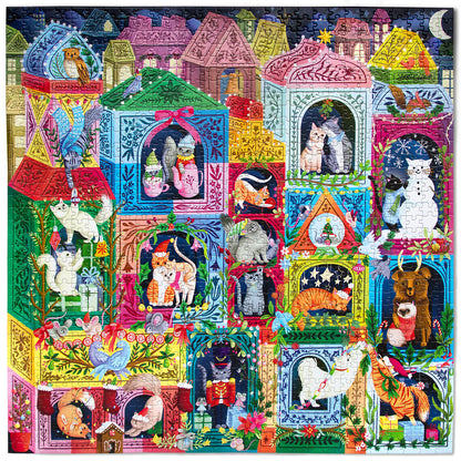eeBoo Christmas Cats 1000 Piece Puzzle