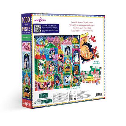 eeBoo Christmas Cats 1000 Piece Puzzle
