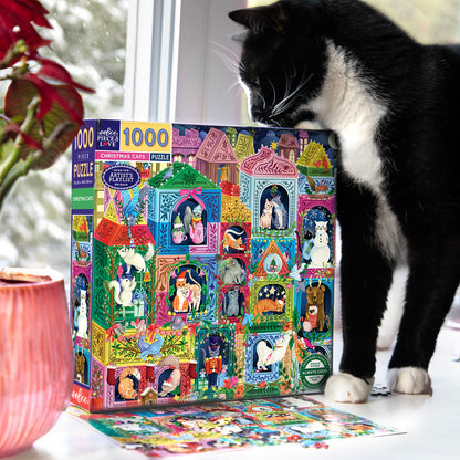 eeBoo Christmas Cats 1000 Piece Puzzle